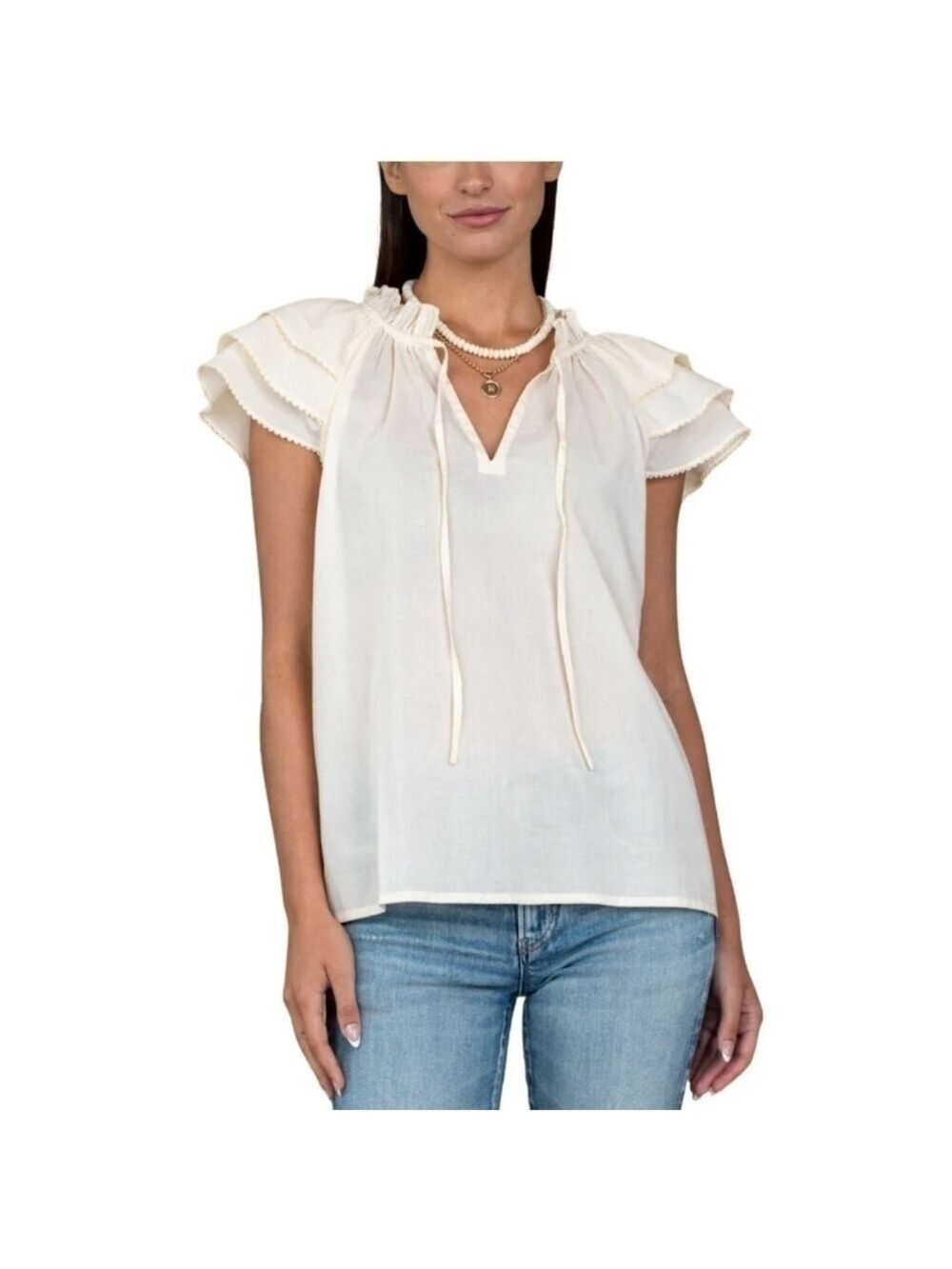 Olivia James The Label Astrid Top Cream Small